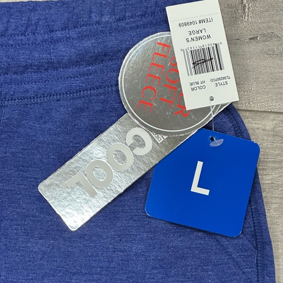 Women’s 32 Degrees Large 12 14 Shorts Fleece Heather Blue Drawstring PullOn NWT - Picture 6 of 8
